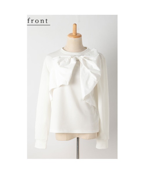 Sawa a la mode(サワアラモード)の「ビックリボンモチーフ付きカットソー(Tシャツ/カットソー・レディース・ホワイト/ブラック・FREE)」の21枚目の写真