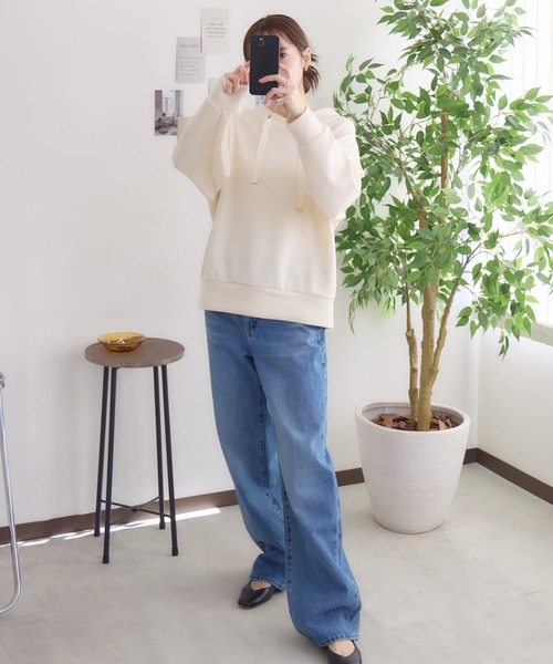 RU.TI.LE(ルチル)の「【RU.TI.LE】スフレタッチダンボールニットプルオーバー(Tシャツ/カットソー・レディース・ホワイト/チャコールグレー/ミント・MEDIUM)」の22枚目の写真