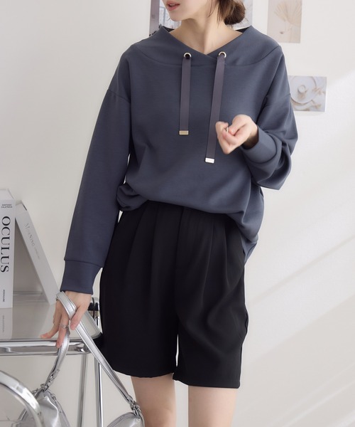 RU.TI.LE(ルチル)の「【RU.TI.LE】スフレタッチダンボールニットプルオーバー(Tシャツ/カットソー・レディース・ホワイト/チャコールグレー/ミント・MEDIUM)」の18枚目の写真
