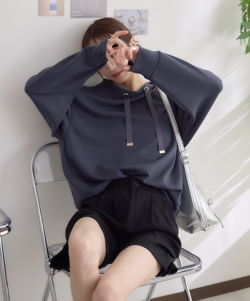 RU.TI.LE(ルチル)の「【RU.TI.LE】スフレタッチダンボールニットプルオーバー(Tシャツ/カットソー・レディース・ホワイト/チャコールグレー/ミント・MEDIUM)」の14枚目の写真