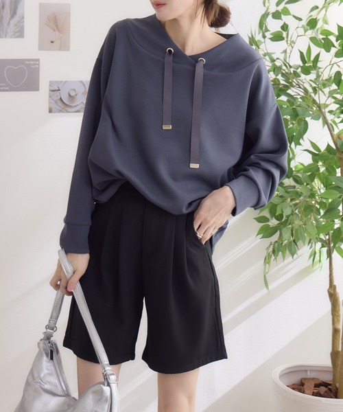 RU.TI.LE(ルチル)の「【RU.TI.LE】スフレタッチダンボールニットプルオーバー(Tシャツ/カットソー・レディース・ホワイト/チャコールグレー/ミント・MEDIUM)」の9枚目の写真