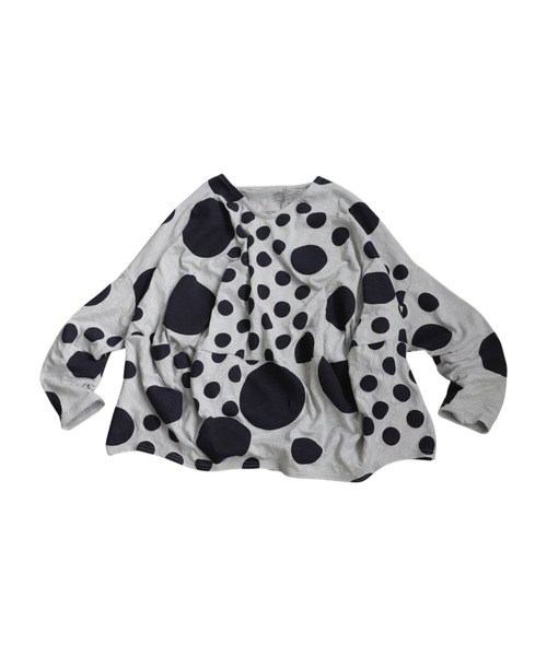 antiqua(アンティカ)の「ランダムドットトップス(Tシャツ/カットソー・レディース・ライトグレー/ブルー・ONESIZE)」の13枚目の写真