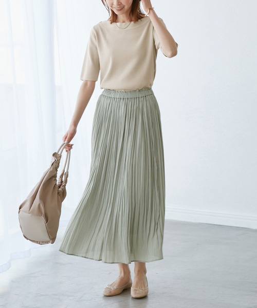 ROPE' PICNIC（ロペピクニック）の「【UVカット・接触冷感・イージーケア】八方映えニット ボートネックニットプルオーバー（ニット/セーター・レディース・ホワイト系その他5/ブラック/ベージュ・38）」の10枚目の写真