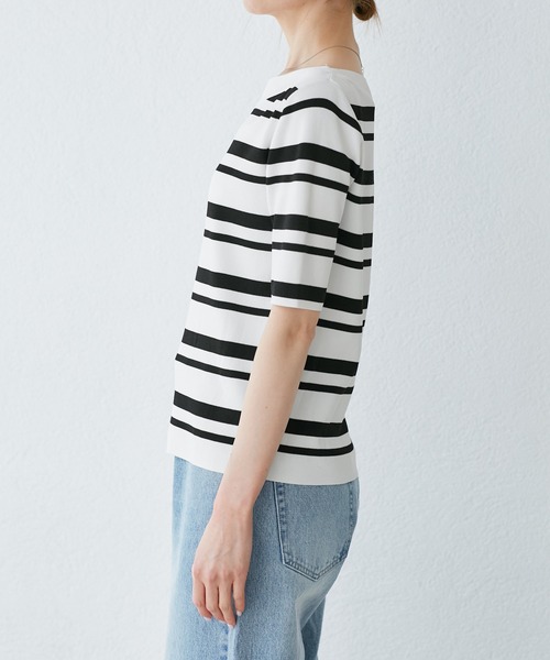 ROPE' PICNIC（ロペピクニック）の「【UVカット・接触冷感・イージーケア】八方映えニット ボートネックニットプルオーバー（ニット/セーター・レディース・ホワイト系その他5/ブラック/ベージュ・38）」の18枚目の写真