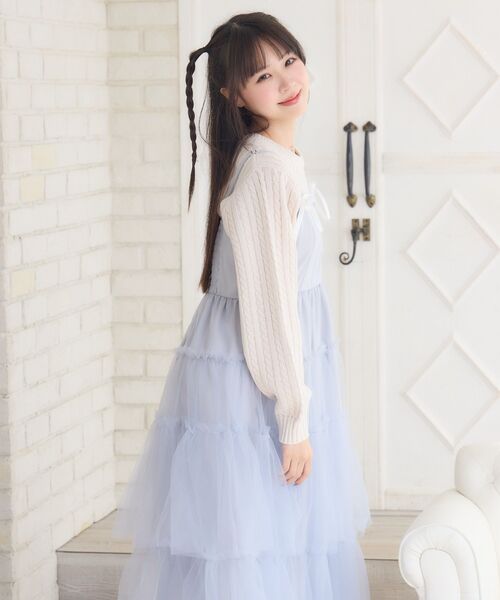 ems excite(エムズエキサイト)の「リボンティアードキャミOP(ワンピース・レディース・ブルー/ブラック系その他/ナチュラル・FREE)」の12枚目の写真