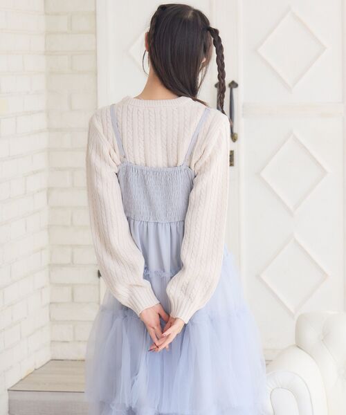 ems excite(エムズエキサイト)の「リボンティアードキャミOP(ワンピース・レディース・ブルー/ブラック系その他/ナチュラル・FREE)」の14枚目の写真