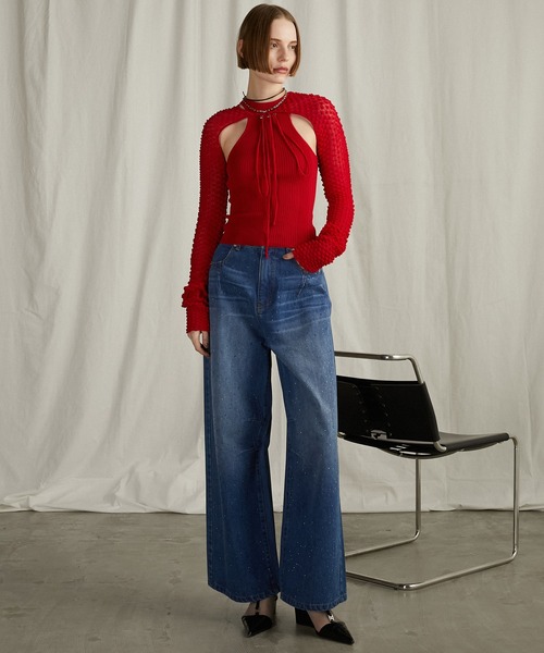 Drop Jewel Denim Pants