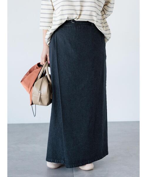 Lugnoncure（ルノンキュール）の「ラップ風デニムスカート《2025spring catalog item》（スカート・レディース・ブルー/ブラック/ネイビー・L/M）」の11枚目の写真
