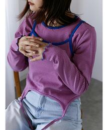 ボーダーキャミセットカットソー