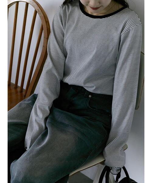 ehka sopo(エヘカソポ)の「ボーダーキャミセットカットソー(Tシャツ/カットソー・レディース・オフホワイト/ピンク/グリーン・F)」の7枚目の写真