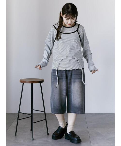 ehka sopo(エヘカソポ)の「ボーダーキャミセットカットソー(Tシャツ/カットソー・レディース・オフホワイト/ピンク/グリーン・F)」の10枚目の写真