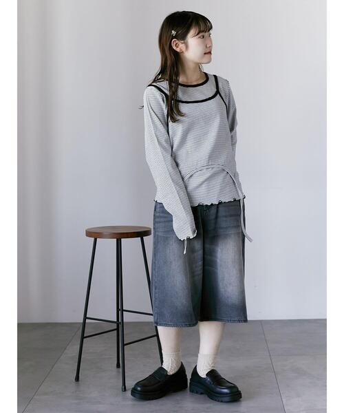 ehka sopo(エヘカソポ)の「ボーダーキャミセットカットソー(Tシャツ/カットソー・レディース・オフホワイト/ピンク/グリーン・F)」の11枚目の写真