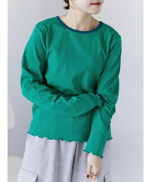 ehka sopo(エヘカソポ)の「ボーダーキャミセットカットソー(Tシャツ/カットソー・レディース・オフホワイト/ピンク/グリーン・F)」の17枚目の写真