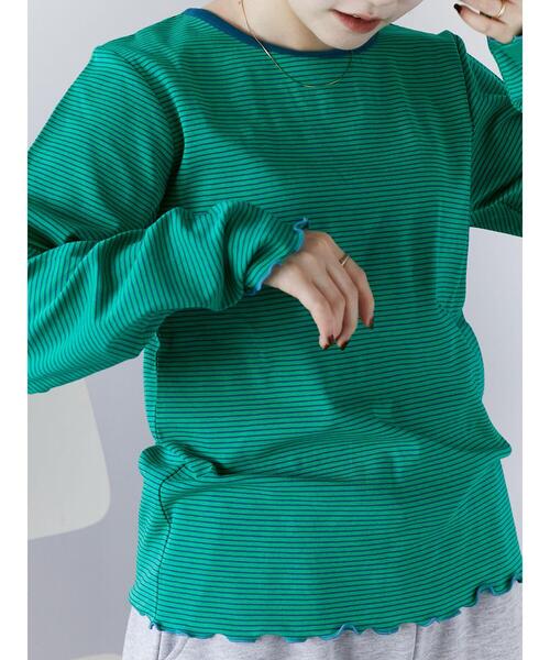 ehka sopo(エヘカソポ)の「ボーダーキャミセットカットソー(Tシャツ/カットソー・レディース・オフホワイト/ピンク/グリーン・F)」の18枚目の写真