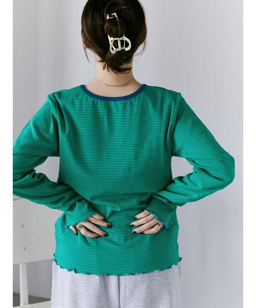 ehka sopo(エヘカソポ)の「ボーダーキャミセットカットソー(Tシャツ/カットソー・レディース・オフホワイト/ピンク/グリーン・F)」の19枚目の写真