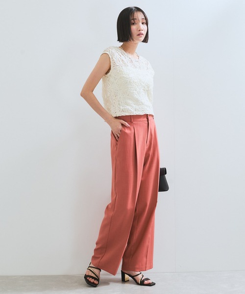 VIS(ビス)の「【美easy】ワンタックワイドスラックスパンツ/洗える(スラックス・レディース・キナリ/グリーン系その他2/ブラック/ブルー/イエロー系その他2/ネイビー/グレー/オレンジ系その他・SS/S/M/L)」の9枚目の写真