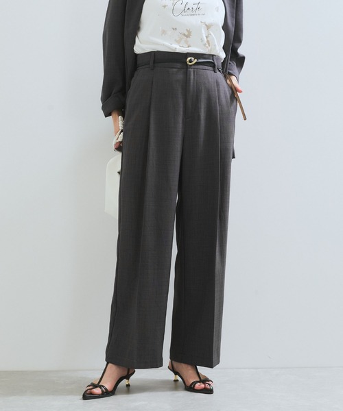 洗える】ベルト付きイージーケアワイドパンツ YECCA VECCA パンツ 「UV