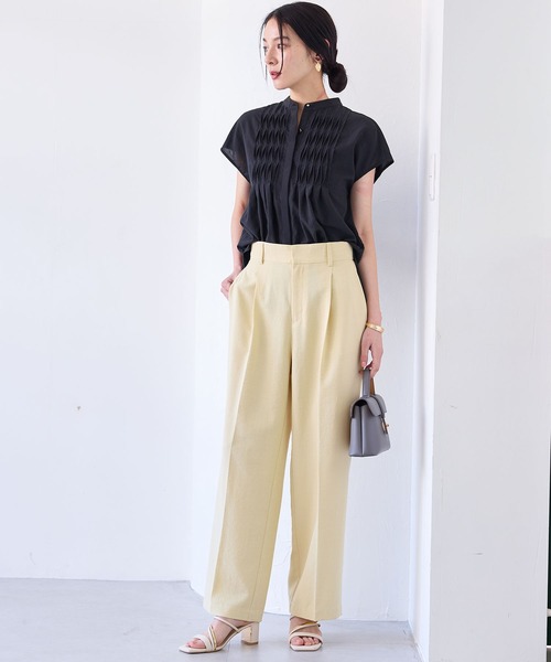 美easy】ワンタックワイドスラックスパンツ/洗える（スラックス）｜VIS