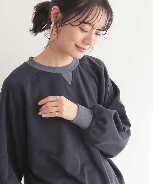 n'OrLABEL(ノアールレーベル)の「裏毛ドルマンプルオーバー(スウェット・レディース・ネイビー/オートミール/杢グレー/ピンク・FREE)」の7枚目の写真
