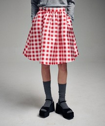 VOLUME MIDI SKIRT MICADO GINGHAM PLAID / ボリューム ミディ スカート ミカド ギンガム プレイド