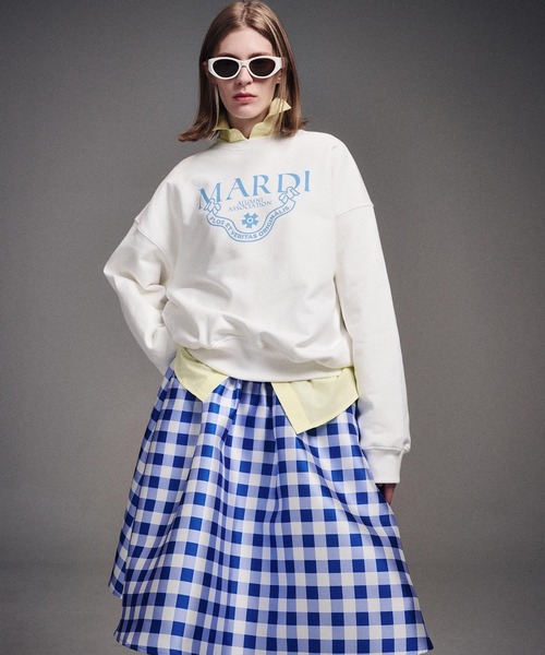 Mardi Mercredi(マルディメクルディ)の「VOLUME MIDI SKIRT MICADO GINGHAM PLAID / ボリューム ミディ スカート ミカド ギンガム プレイド(スカート・レディース・ブルー/レッド/ピンク・SMALL/MEDIUM)」の17枚目の写真