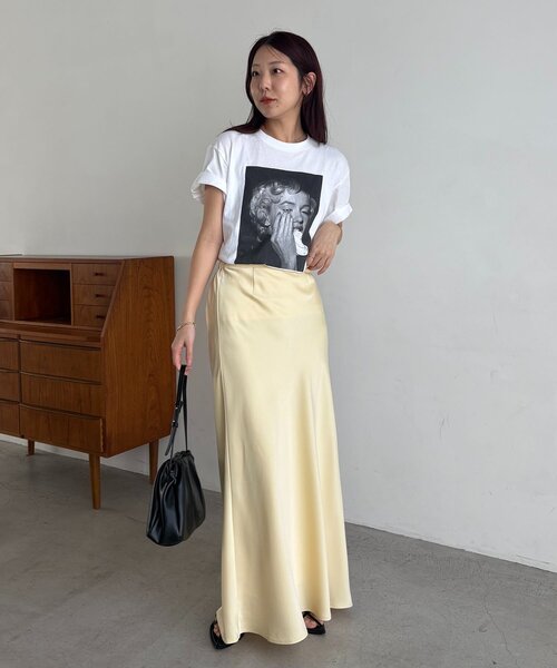 CAPRICIEUX LE'MAGE(カプリシューレマージュ)の「【サイズ展開あり】バイアススカート(スカート・レディース・オフホワイト/ブラック/ブラウン/イエロー・36/38/PS)」の12枚目の写真