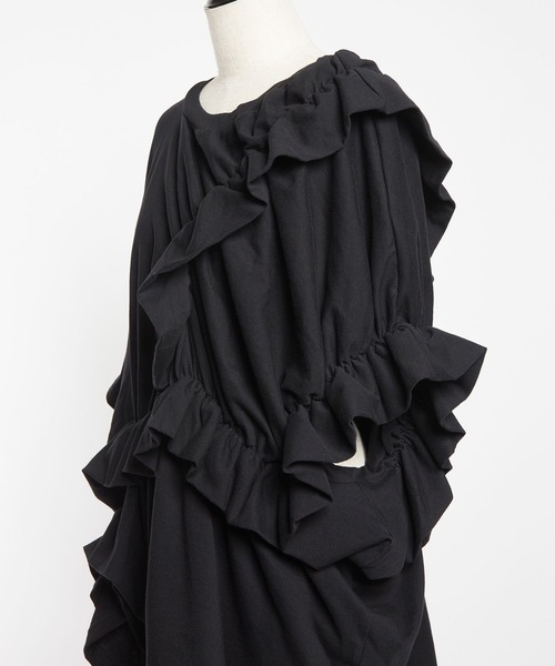 gomme（ゴム）の「24/-天竺　シャーリングトップス（Tシャツ/カットソー・レディース・ブルー/ブラック/ホワイト・MEDIUM）」の20枚目の写真