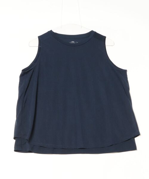 TIGORA(ティゴラ)の「ティゴラ TIGORA フィットネス 重ねシアーノースリーブTシャツ(Tシャツ/カットソー・レディース・ネイビー/ライトグレー・S/M/L/XL)」の2枚目の写真