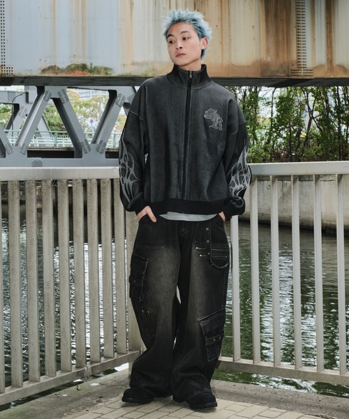 SHORT ROUND（ショートラウンド）の「SHORT ROUND/マルチZIPデニムパンツ（デニムパンツ・メンズ・ブラック系3・LARGE/MEDIUM）」の4枚目の写真