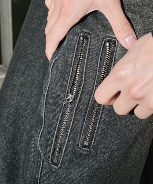 SHORT ROUND（ショートラウンド）の「SHORT ROUND/マルチZIPデニムパンツ（デニムパンツ・メンズ・ブラック系3・LARGE/MEDIUM）」の21枚目の写真