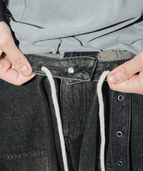 SHORT ROUND（ショートラウンド）の「SHORT ROUND/マルチZIPデニムパンツ（デニムパンツ・メンズ・ブラック系3・LARGE/MEDIUM）」の16枚目の写真