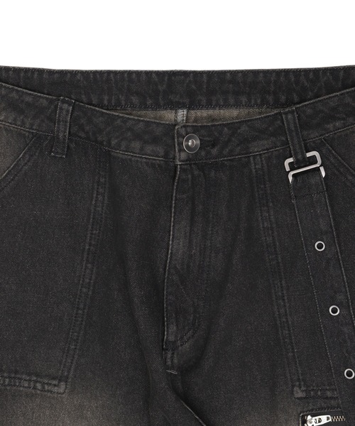 SHORT ROUND（ショートラウンド）の「SHORT ROUND/マルチZIPデニムパンツ（デニムパンツ・メンズ・ブラック系3・LARGE/MEDIUM）」の8枚目の写真