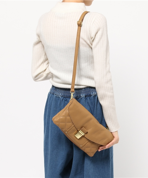 Beau're(ヴュレ)の「Beaure ビュレ 本革 キルティング レザーチェーン ショルダーバッグ 2Way(ショルダーバッグ・レディース・サーモンピンク/アイボリー/サンドベージュ/ブラック・FREE)」の16枚目の写真