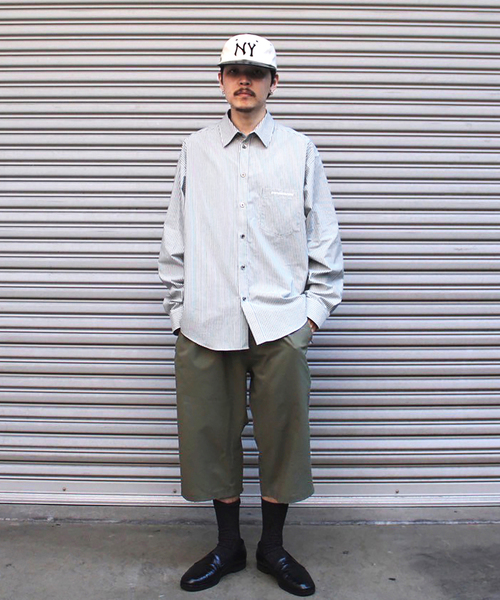 WISM（ウィズム）の「NAMELESSNESS / ネームレスネス Over Fit Shirt（シャツ/ブラウス・メンズ・ネイビー/ブルー系その他・2/3）」の7枚目の写真
