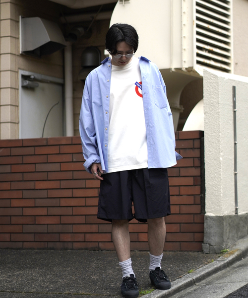 WISM（ウィズム）の「NAMELESSNESS / ネームレスネス Over Fit Shirt（シャツ/ブラウス・メンズ・ネイビー/ブルー系その他・2/3）」の11枚目の写真