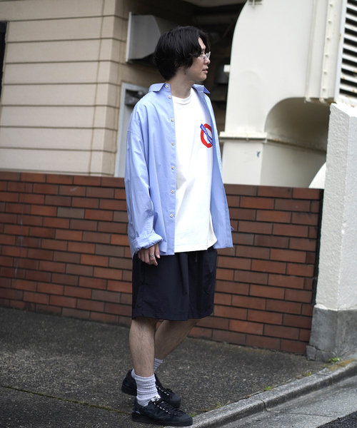 WISM（ウィズム）の「NAMELESSNESS / ネームレスネス Over Fit Shirt（シャツ/ブラウス・メンズ・ネイビー/ブルー系その他・2/3）」の12枚目の写真