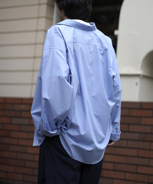 WISM（ウィズム）の「NAMELESSNESS / ネームレスネス Over Fit Shirt（シャツ/ブラウス・メンズ・ネイビー/ブルー系その他・2/3）」の16枚目の写真