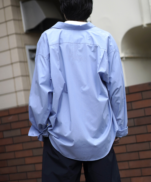 WISM（ウィズム）の「NAMELESSNESS / ネームレスネス Over Fit Shirt（シャツ/ブラウス・メンズ・ネイビー/ブルー系その他・2/3）」の17枚目の写真