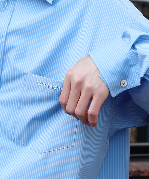 WISM（ウィズム）の「NAMELESSNESS / ネームレスネス Over Fit Shirt（シャツ/ブラウス・メンズ・ネイビー/ブルー系その他・2/3）」の20枚目の写真