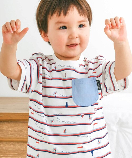 SLAP SLIP(スラップスリップ)の「【スララク/防汚加工/オーガニックコットン】わくわく男の子半袖Tシャツ(80~130cm)(Tシャツ/カットソー・キッズ・ブルー/ブルー系その他/ネイビー/レッド系その他/ホワイト系その他/ホワイト/ブラック系その他/レッド系・130cm/100cm/120cm/110cm/80cm/90cm)」の7枚目の写真