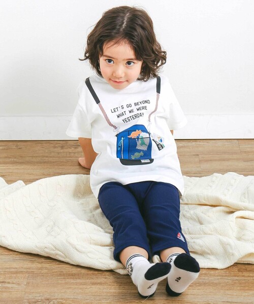 【新品タグ付き】BeBe 3点セット　Tシャツ　パンツ　綿　150 スララク/防汚加工/オーガニックコットン】わくわく男の子半袖T