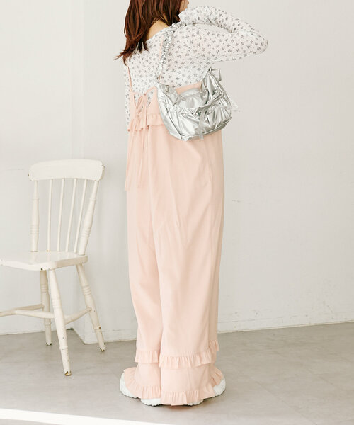 w closet（ダブルクローゼット）の「ナイロンリボンショルダーバッグ（ショルダーバッグ・レディース・シルバー/ブラック・FREE）」の16枚目の写真