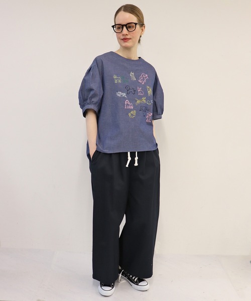 haupia(ハウピア)の「happy you【ブラウス】(シャツ/ブラウス・レディース・ストライプ/ネイビー/オフホワイト・MEDIUM)」の9枚目の写真