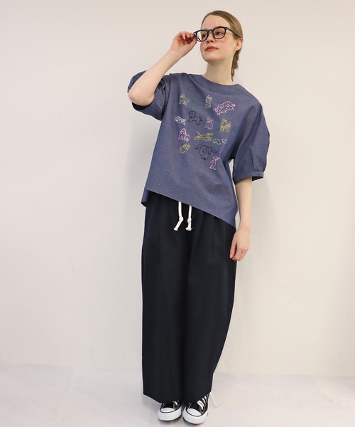 haupia(ハウピア)の「happy you【ブラウス】(シャツ/ブラウス・レディース・ストライプ/ネイビー/オフホワイト・MEDIUM)」の12枚目の写真