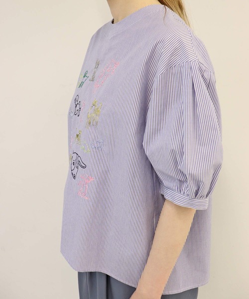 haupia(ハウピア)の「happy you【ブラウス】(シャツ/ブラウス・レディース・ストライプ/ネイビー/オフホワイト・MEDIUM)」の20枚目の写真