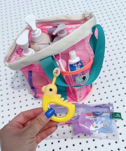 CERCA(チェルカ)の「Pochi Pouch/アクティブ メッシュ ビーチバッグ(ハンドバッグ・レディース・イエロー系/ブルー系1/ピンク系・FREE)」の5枚目の写真