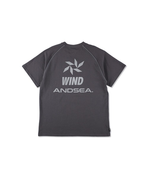 WIND AND SEA(ウィンダンシー)の「Piping Raglan S/S Top(Tシャツ/カットソー・メンズ・チャコールグレー/ブラック・MEDIUM/LARGE/X-LARGE/SMALL)」の2枚目の写真