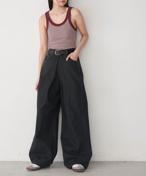 forksy.（フォルクシー）の「【forksy.】センタータック ワイドデニムパンツ（デニムパンツ・レディース・レッド/グレー/ブルー・M/L）」の14枚目の写真