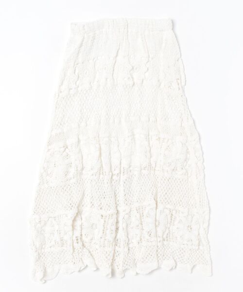 GORGE(ゴージ)の「《透かし編みロング》かぎ針レーススカート/リゾート&フェミニン(スカート・レディース・ブラック/オフホワイト・F)」の3枚目の写真