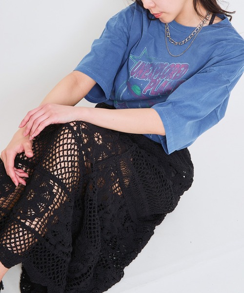 GORGE(ゴージ)の「《透かし編みロング》かぎ針レーススカート/リゾート&フェミニン(スカート・レディース・ブラック/オフホワイト・F)」の6枚目の写真